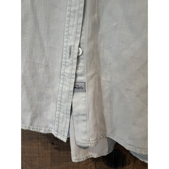 NWOT Rails Ingrid Raw Button Down Top in Light Vintage SIZE L - Picture 4 of 7